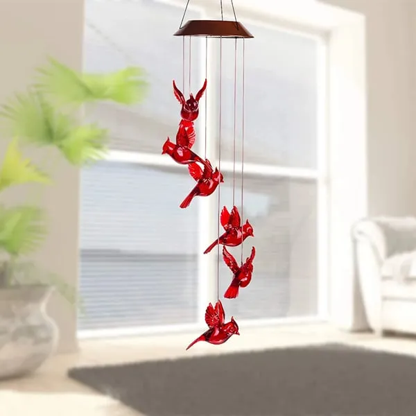 2024 Hot SaleSolar Cardinal Wind Chime Light