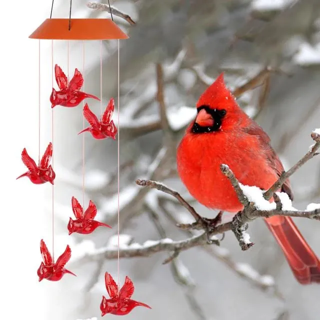 2024 Hot SaleSolar Cardinal Wind Chime Light