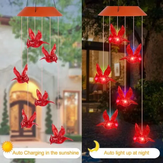 2024 Hot SaleSolar Cardinal Wind Chime Light