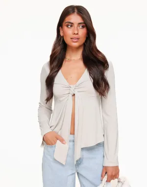 Beige Strik LS - Top