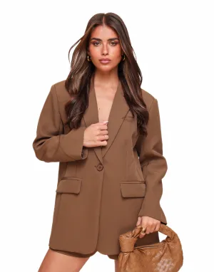 Bruine Lange Zomer - Blazer