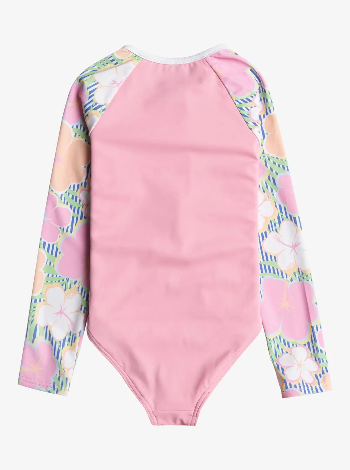 Girls 2-7 Tiny Flower Long-Sleeve Front-Zip Swimsuit - Ultramarine Teenie Flower