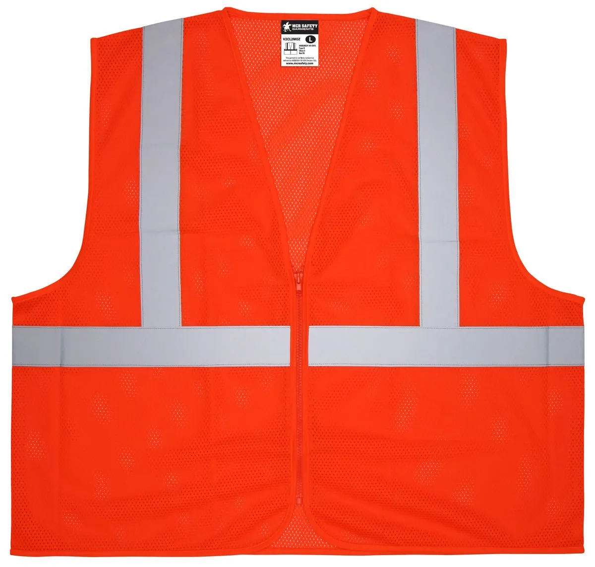Hi-Visibility Mesh Economy Class 2 Safety Vest With Zipper, ANSI/ISEA 107-2015, Type R compliant
