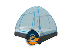 KOLAR Supreme On Wave Pattern Mosquito Net for Queen Bed, Queen-Size Premium Machardani, Strong and Durable, Tent Type, Foldable, Corrosion Resistant, Blue