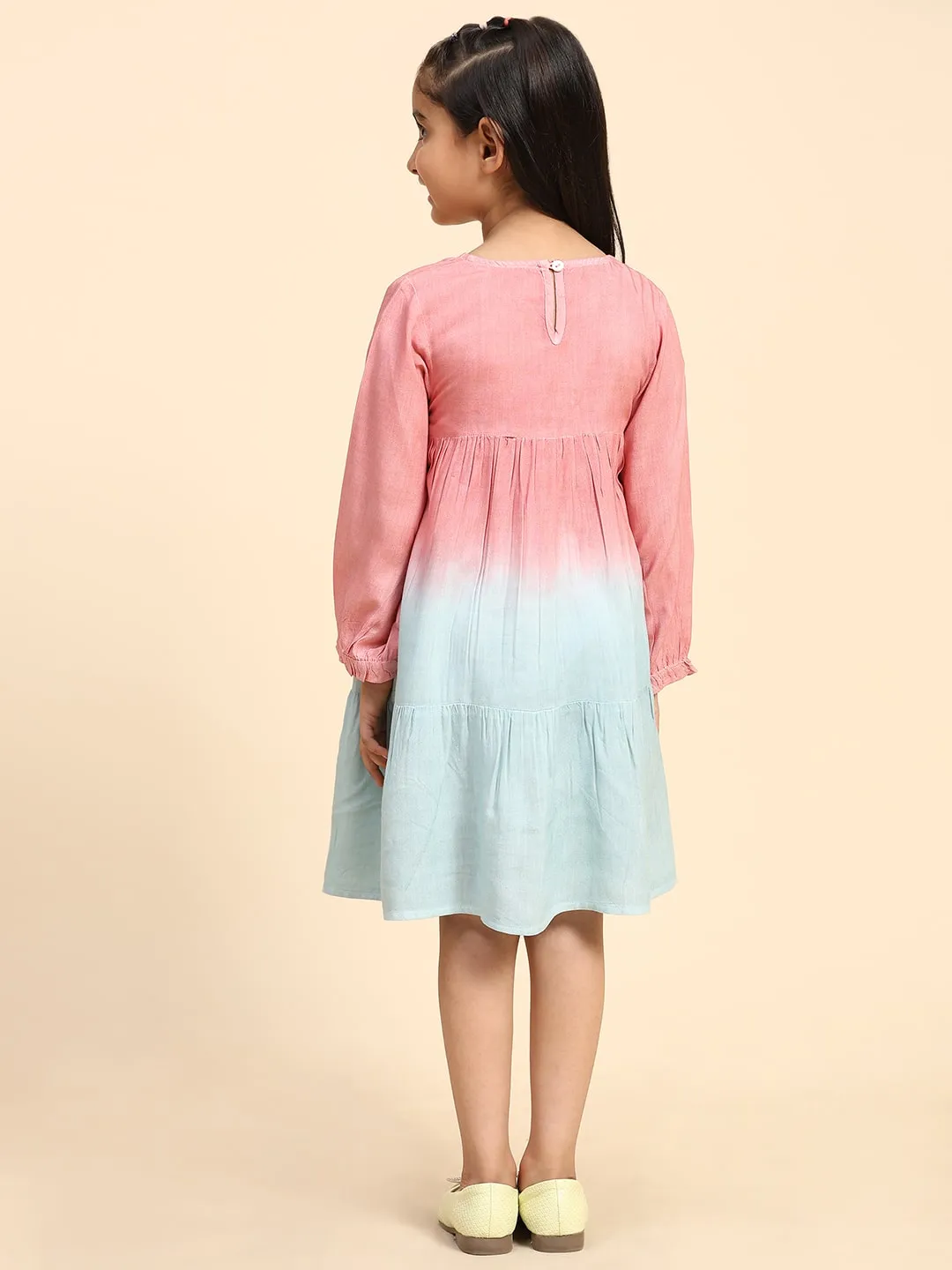 Pink Hand Dyed Mother Daughter Shirt Dress Combo