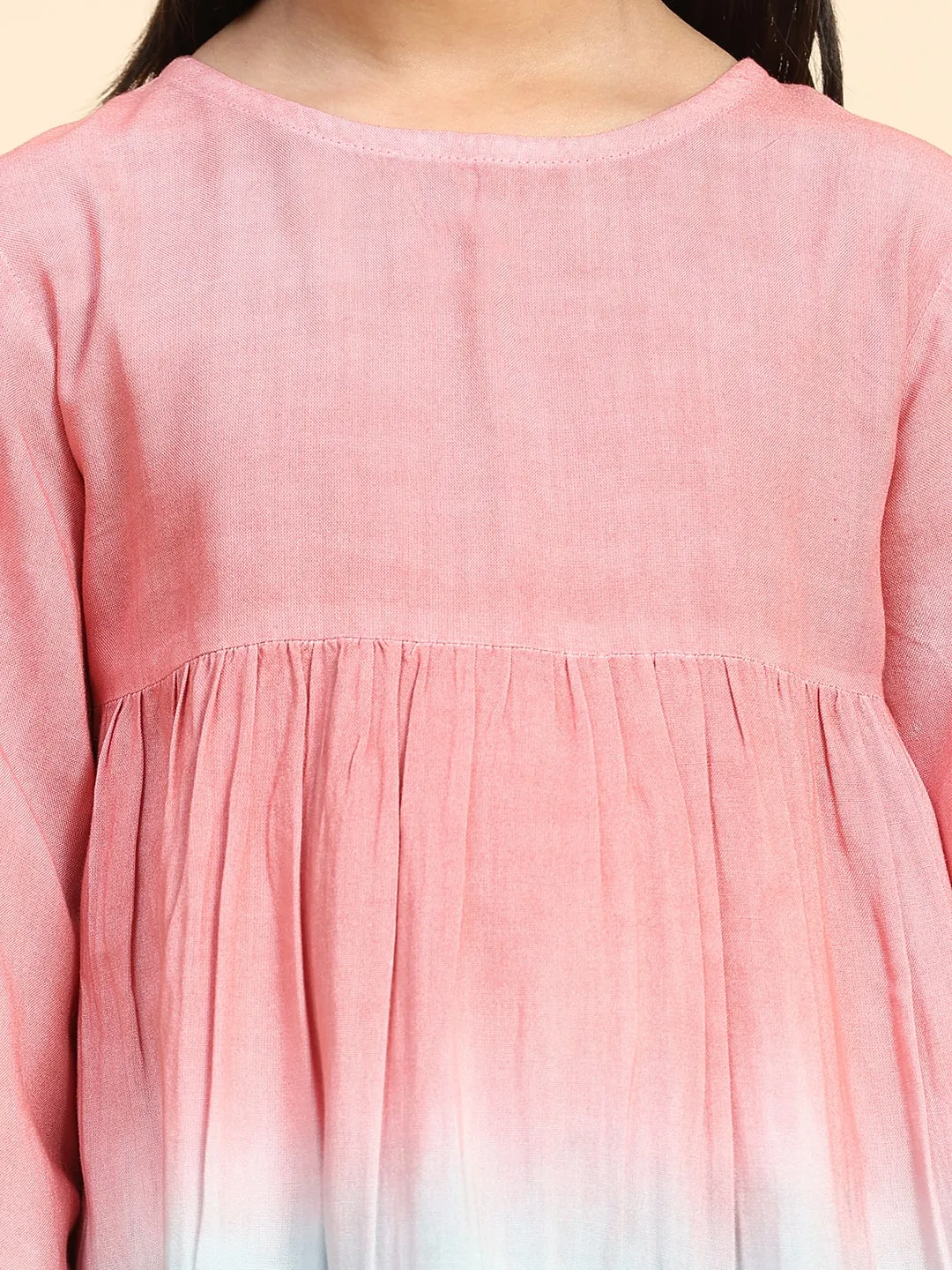 Pink Hand Dyed Mother Daughter Shirt Dress Combo